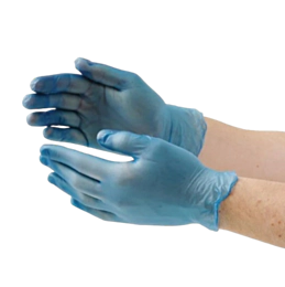 100 x Extra Large Blue Vinyl Gloves - Powder-Free