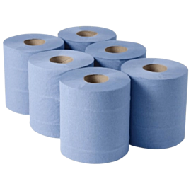 6 x 120m Blue Centrefeed Roll 2ply Sheet Count 480 6 x 120m Blue Centrefeed Roll 2ply Sheet Count 480