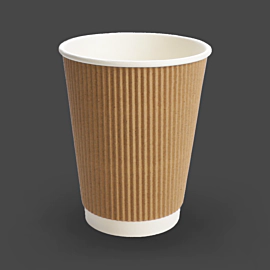 500 x 12oz Kraft Brown Triple Wall Ripple Paper Cups for Hot Drinks 500 x 12oz Kraft Brown Triple Wall Ripple Paper Cups for Hot Drinks