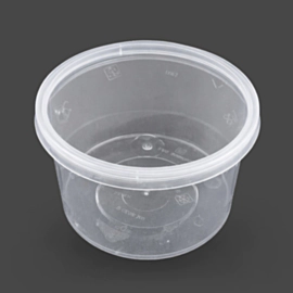 250 x 12oz Microwaveable Round Plastic Deli Container with Lid 250 x 12oz Microwaveable Round Plastic Deli Container with Lid