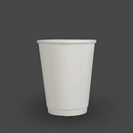 500 x 12oz White Double Walled Paper Cups For Hot Drinks