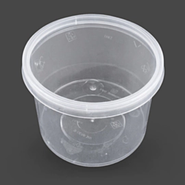 250 x 16oz Microwaveable Round Plastic Deli Container with Lid 250 x 16oz Microwaveable Round Plastic Deli Container with Lid