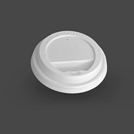500 x White Domed Sip Through Lids 80mm For 8oz Paper Cups