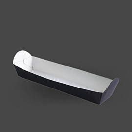 500 x Black Cardboard Hot Dog and Baguette Tray 500 x Black Cardboard Hot Dog and Baguette Tray