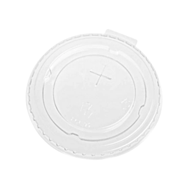 500 x Flat Lid with Straw Slot Recyclable