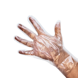 500 x Clear Polythene Gloves Large