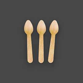 1000 x Disposable Wooden Teaspoons