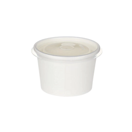 500 x 4oz White Paper Takeaway Portion Pots and PP Lids 500 x 4oz White Paper Takeaway Portion Pots and PP Lids