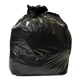 200 x 15kg Plain Black Refuse Bin Bag Recyclable