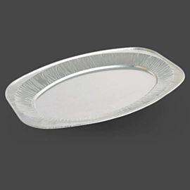 100 x Oval Foil Serving Platters 35cm 100 x Oval Foil Serving Platters 35cm