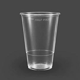 1000 x UKCA Half Pint to Line Plastic Glasses Clear rPET Tumbler 1000 x UKCA Half Pint to Line Plastic Glasses Clear rPET Tumbler