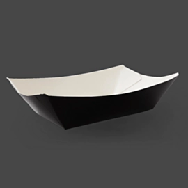 500 x Black Open Cardboard Food Trays Large 210x160x50mm 500 x Black Open Cardboard Food Trays Large 210x160x50mm