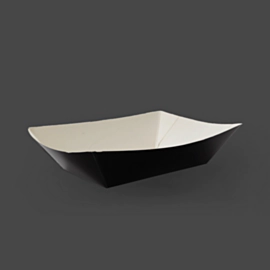 500 x Black Open Cardboard Food Trays Medium 185x150x50mm 500 x Black Open Cardboard Food Trays Medium 185x150x50mm