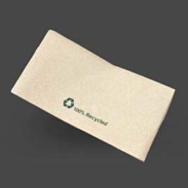 6000 x Disposable Kraft Brown 1ply Recycled Napkins Bookfold 32x30cm