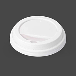 1000 x White Domed Sip Through Compostable Lid for 12oz and 16oz Paper Cups
