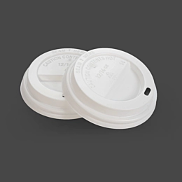 1000 x White Domed Sip Through Lids 90mm For 12oz and 16oz Paper Cups