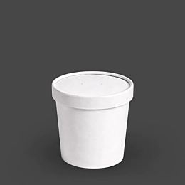 250 x 12oz White Paper Soup Container with Paper Lids