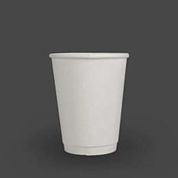 500 x 12oz White Double Walled Paper Cups For Hot Drinks