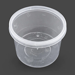 250 x 16oz Microwaveable Round Plastic Deli Container with Lid
