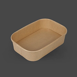 300 x Kraft Rectangular Food Container Base 500ml 