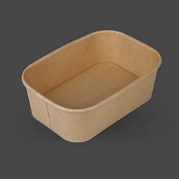 300 x Kraft Rectangular Food Container Base 750ml 