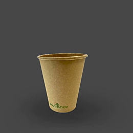 1000 x Kraft Single Wall Paper Cups 8oz