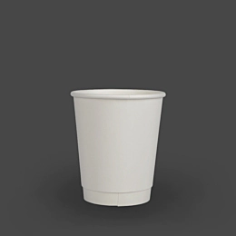 500 x 8oz White Double Walled Paper Cups For Hot Drinks