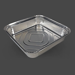 200 x Aluminium 9x9 Foil Containers - 9 x 9 inch Foil Trays