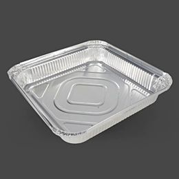 200 x Aluminium 9x9 Shallow Foil Containers - 9x9 inch Foil Food Trays