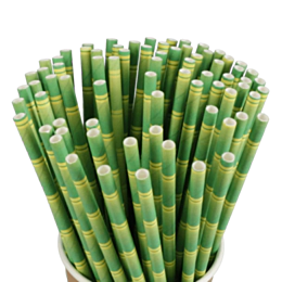 250 x 8" Paper Straws Bamboo Style 6mm Bore