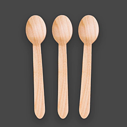 1000 x Disposable Wooden Dessert Spoons