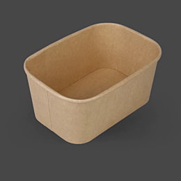 300 x Kraft Rectangular Food Container Base 1000ml 