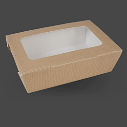 120 x Large Food to Go Takeaway Food Boxes with Window 1200ml