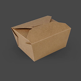 250 x No.1 Kraft Brown Leakproof Food Boxes - 26oz Kraft Takeaway Boxes with Lids