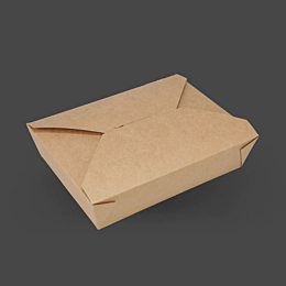 200 x No.2 Kraft Brown Leakproof Food Boxes - 51oz Kraft Takeaway Boxes with Lids