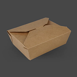 150 x No.5 Kraft Brown Leakproof Food Boxes - 36oz Kraft Takeaway Boxes with Lids