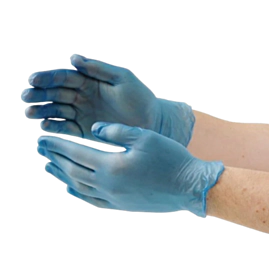 100 x Extra Large Blue Vinyl Gloves - Powder-Free