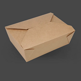 200 x No.8 Kraft Brown Leakproof Food Boxes - 46oz Kraft Takeaway Boxes with Lids