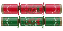100 x 10" Traditional Red & Green Christmas Crackers